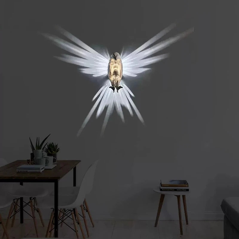 Modern Creative Bird Wall Lamp Owl Eagle Shape Projector