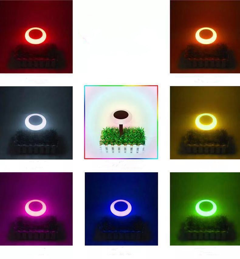 RGB round colorful solar lawn lights