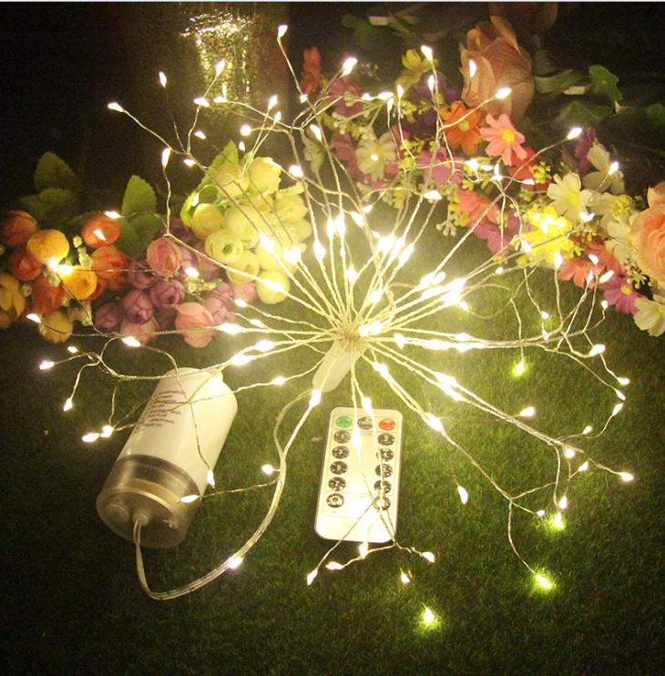 LED Fireworks Light String Lights Colorful New Year Garland Copper Wire String Fairy Light