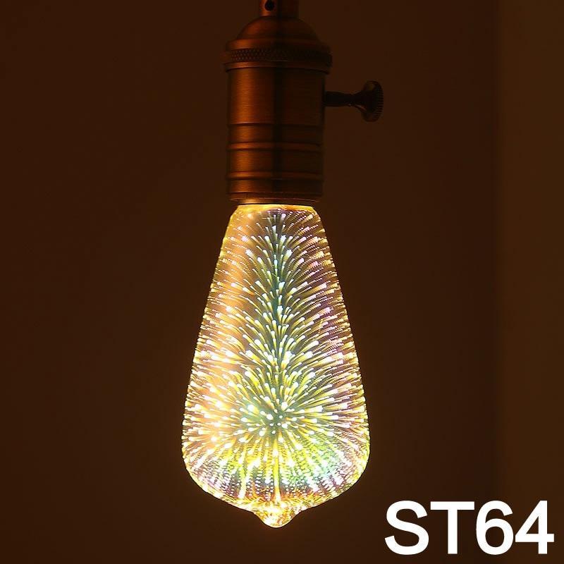 LED Light Bulb 3D Decoration Bulb Firework Bottle Heart