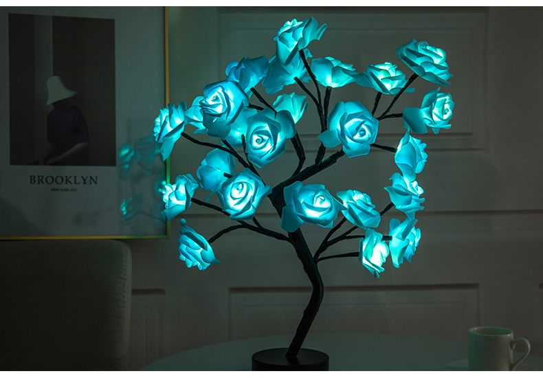 Rose Flower Lamp USB Battery Operated LED Table Lamp