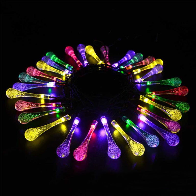 LED Outdoor Water Drops Solar Lamp String Lights LED Fairy