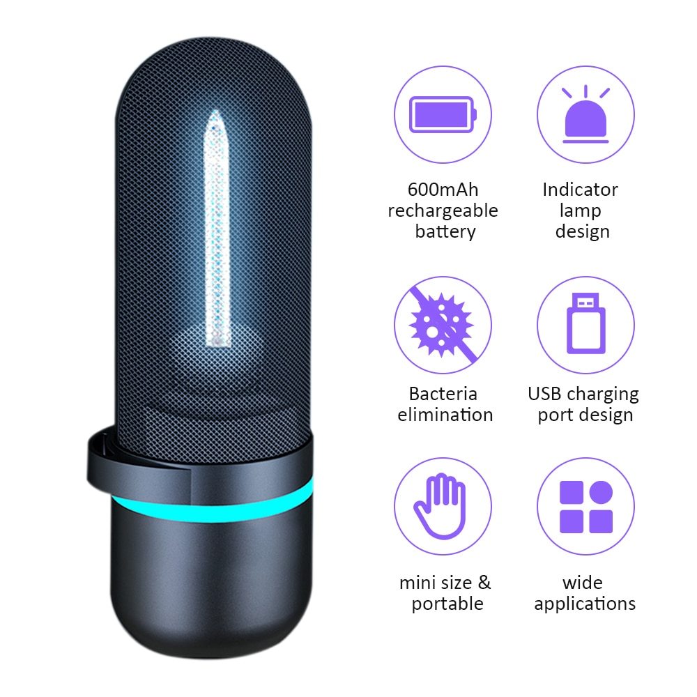 USB rechargeable UV germicidal lamp