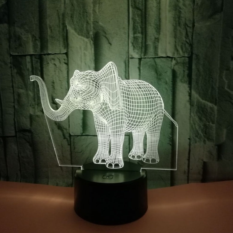 New elephant 3D light Colorful touch 3D LED visual light