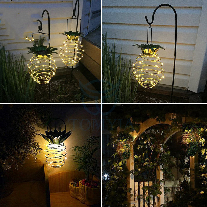 Outdoor Waterproof Garden Pineapple Solar Lights Path Lights Hanging