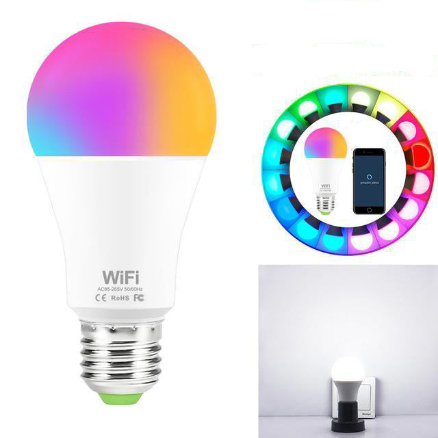 15W WiFi Smart Light Bulb RGB White Magic LamDimmable LED E