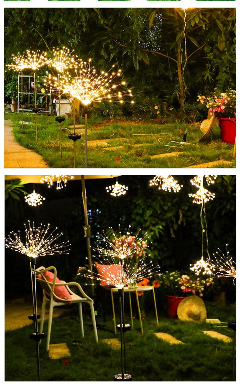 Ground-Inserted Firework Lights Christmas Outdoor LED