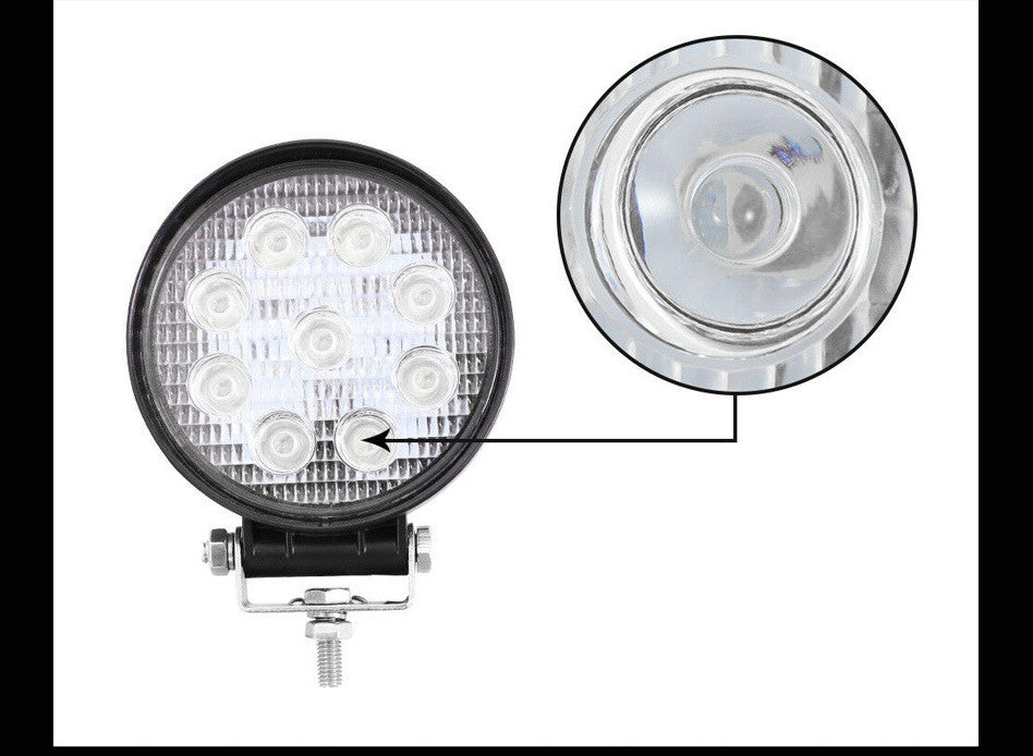 Car LED Work Light Mini Round 9 Lights 27W Auxiliary Light