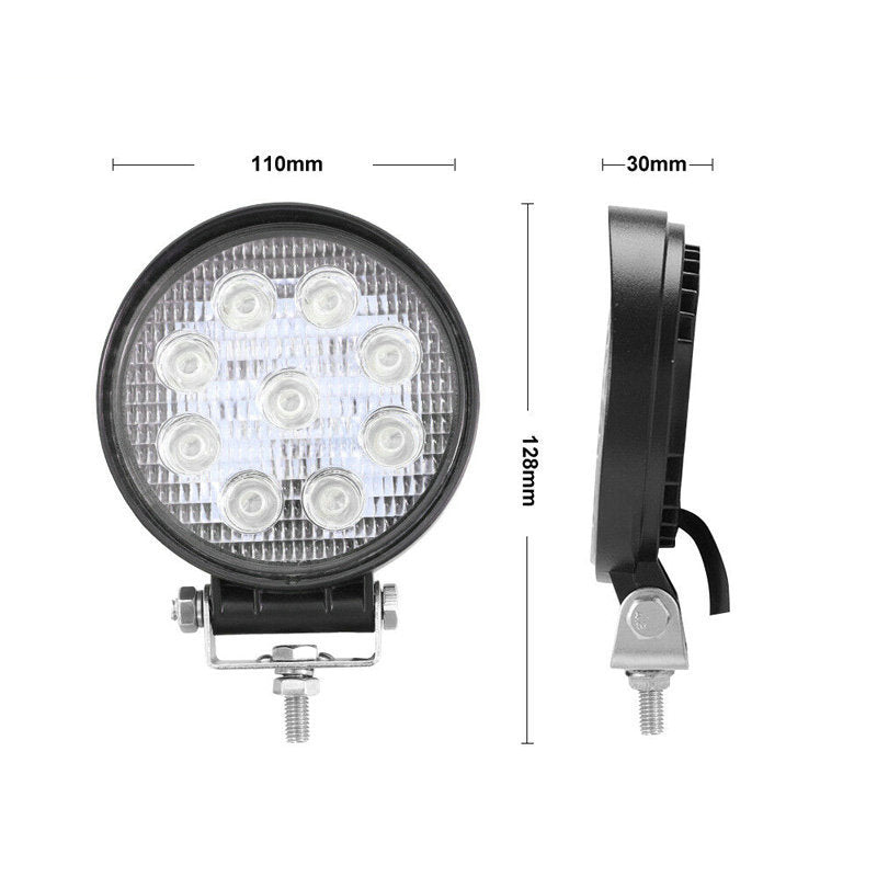 Car LED Work Light Mini Round 9 Lights 27W Auxiliary Light