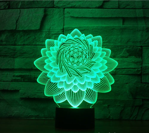 Foreign Trade New Lotus 2 3D Light Colorful Touch Charging Led