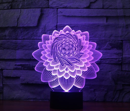 Foreign Trade New Lotus 2 3D Light Colorful Touch Charging Led