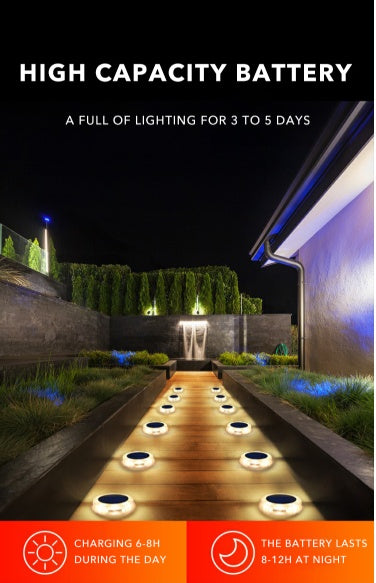 8Led Solar LED Light Outdoor Lawn Lamp Garden Light