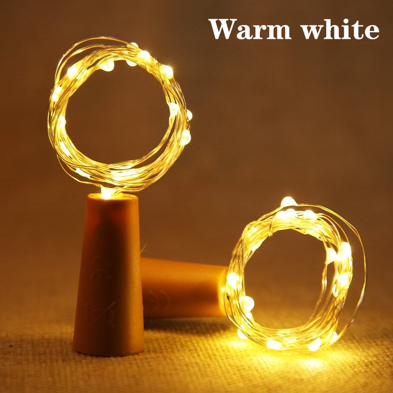 Led Ground Plug Solar Cork Tube Copper Wire String Light