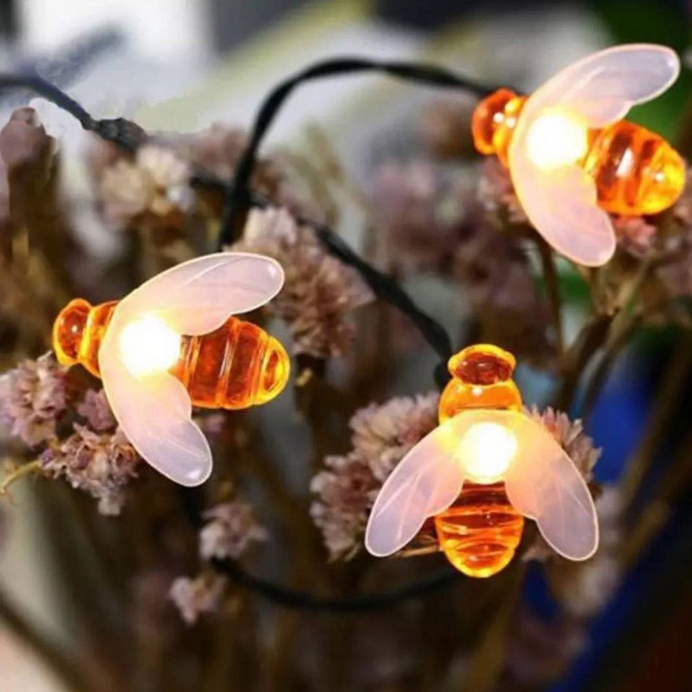 LED Outdoor Solar Lamp String Lights  Garland Lighting Bee