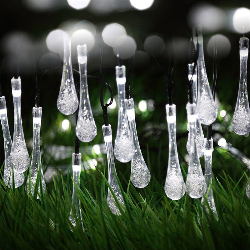 LED Outdoor Water Drops Solar Lamp String Lights LED Fairy