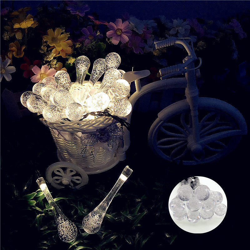 LED Outdoor Water Drops Solar Lamp String Lights LED Fairy