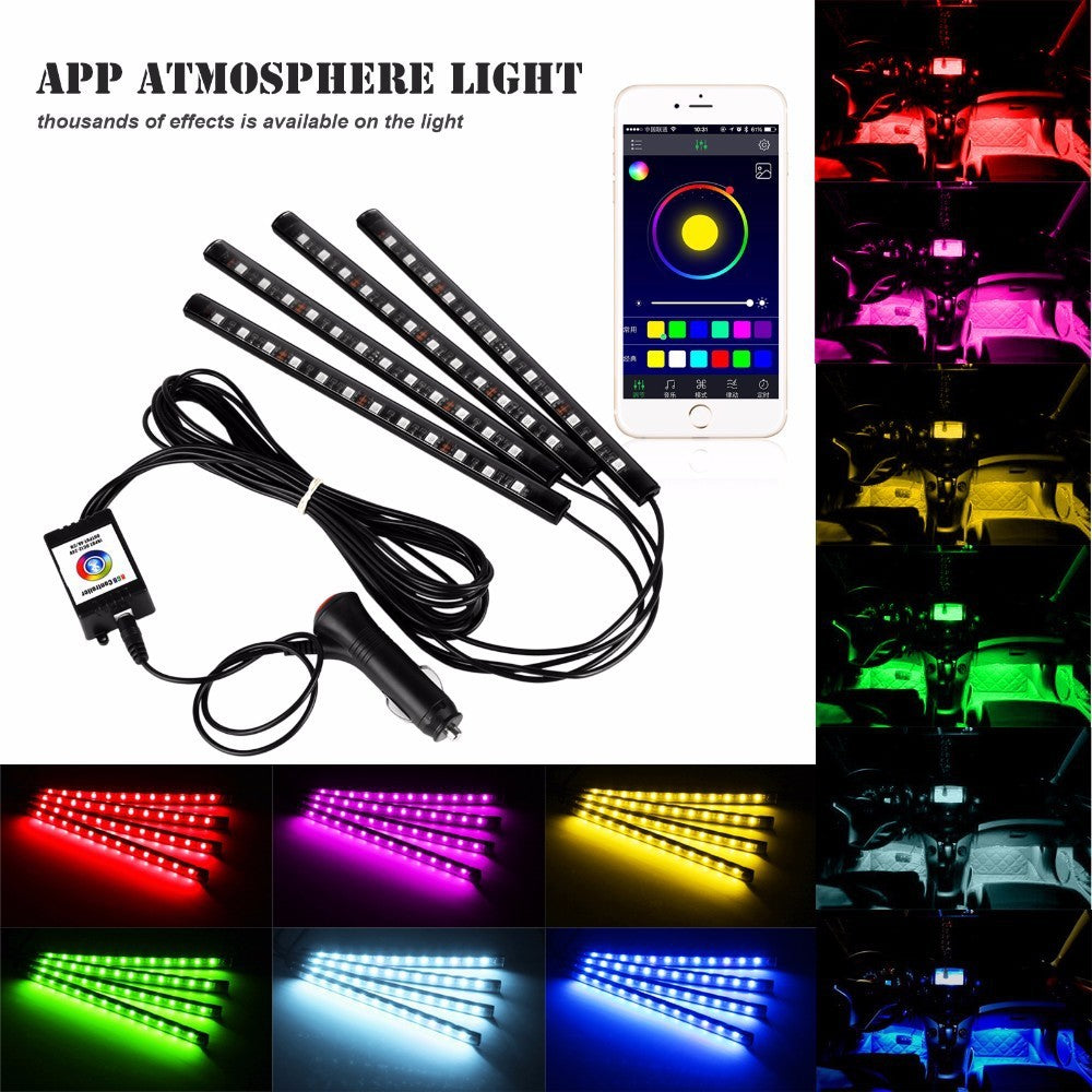 LED Colorful APP Control Voice Control Atmosphere Light In Car