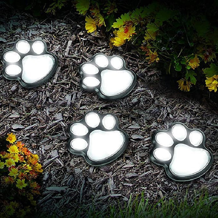 Led Solar Cute Cat Plug In The Ground Light 4 LED Bear Claw Scene Lights