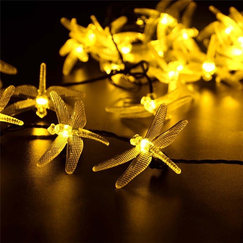 Outdoor Solar Led String Light 5M 20 Led Dragonfly Strip Light