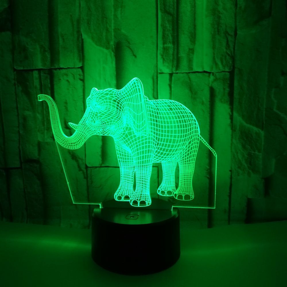 Novelty Lighting Elephant Shape 3D7 Color Changing Touch