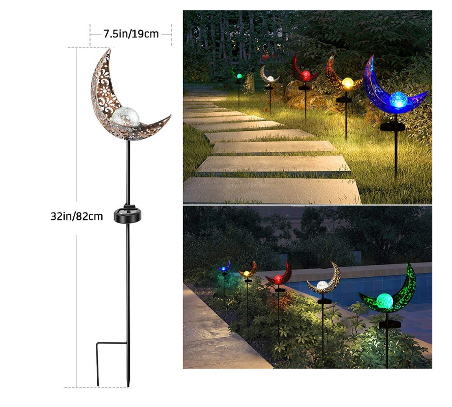 LED Solar Flame Light Metal LED Garden Light Flame Effect Lamp