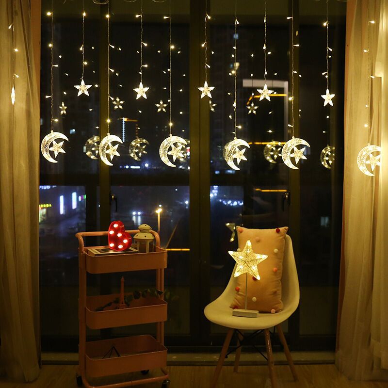 Christmas Curtain Shop Window Lights