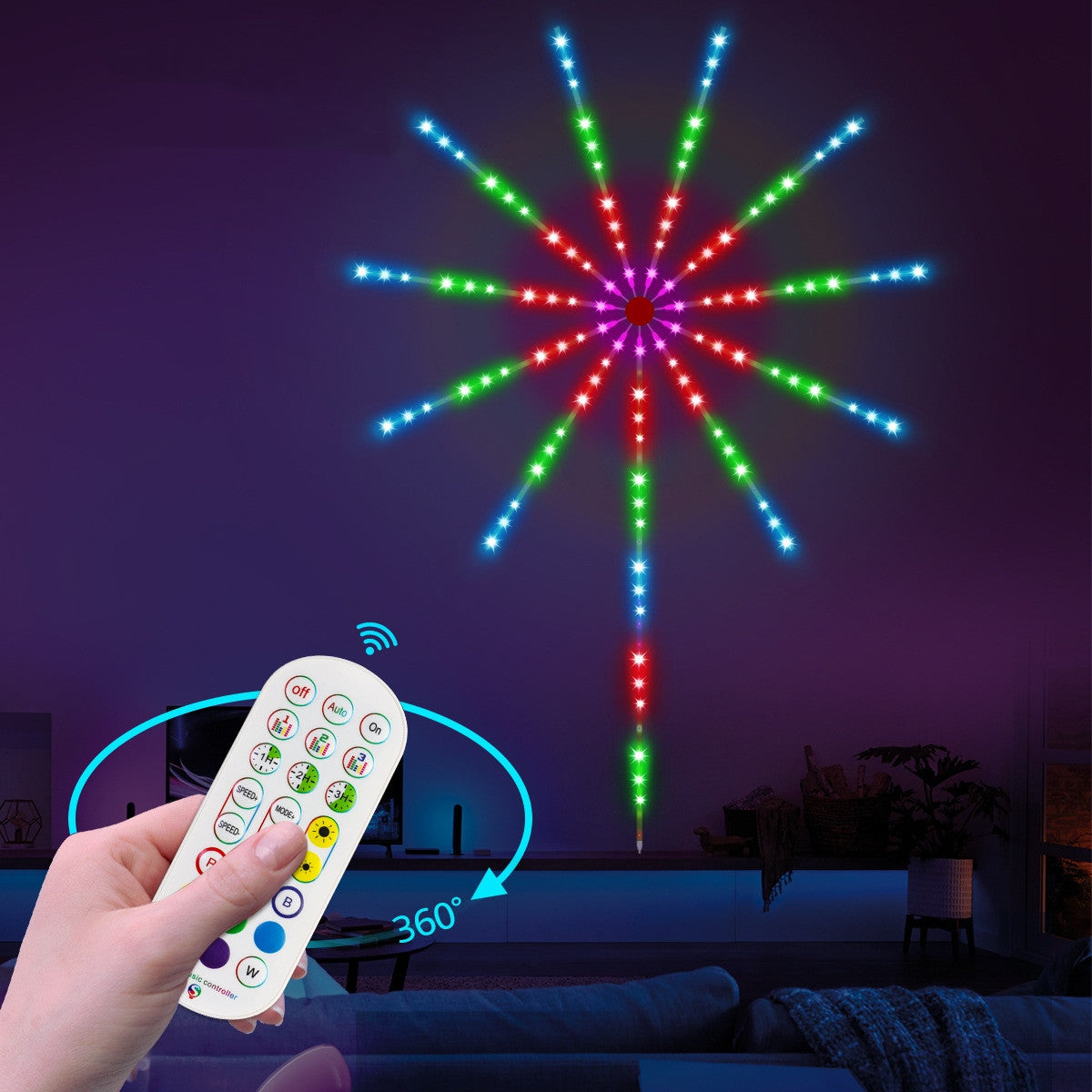 Led Fireworks Decorative Lights With App Music 5v Running Water