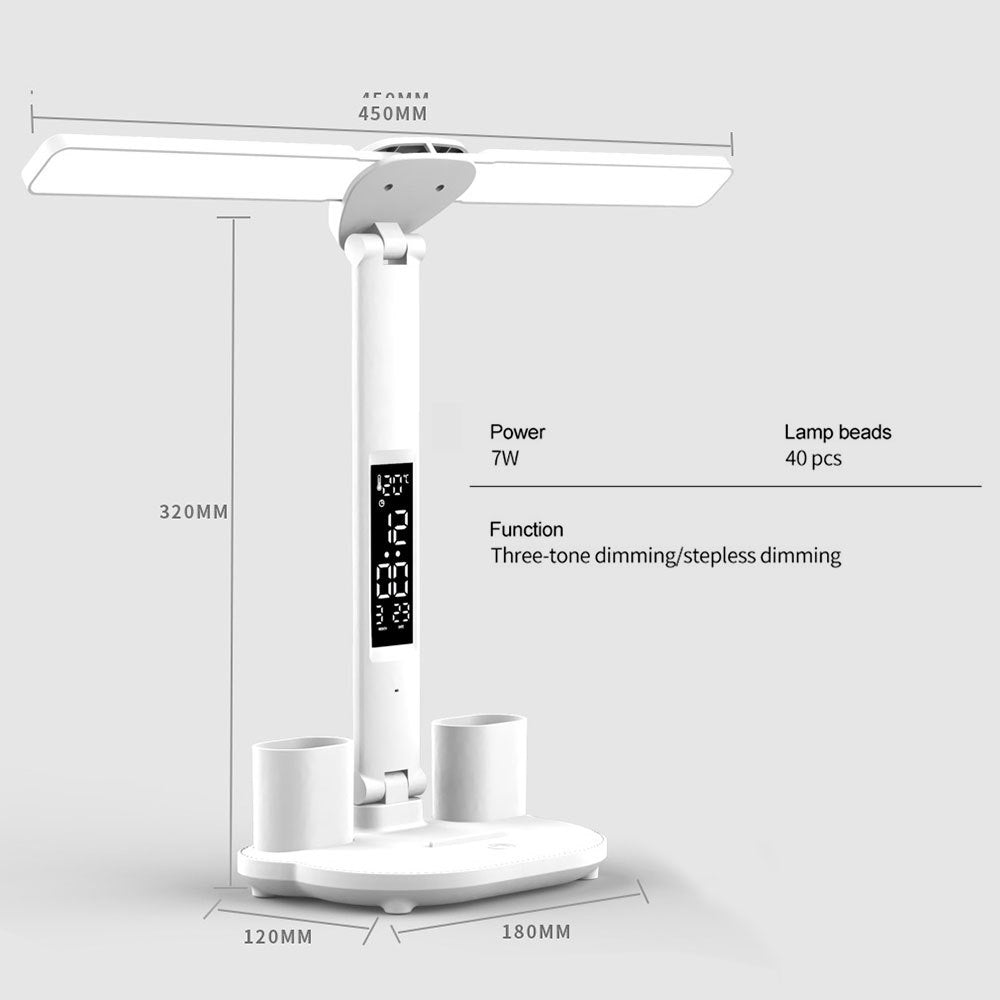 LED Desk Lamp, Multifunction Table Lamp With Calendar