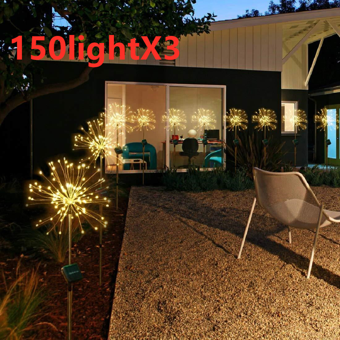 New Ground Plug Solar Fireworks Light LED Light String Lights