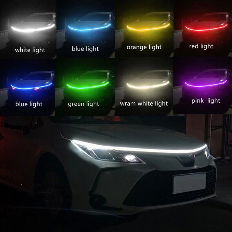 71\' RGB Car LED DRL Hood Light Engine Cover Strip Headlight Strip APP Control