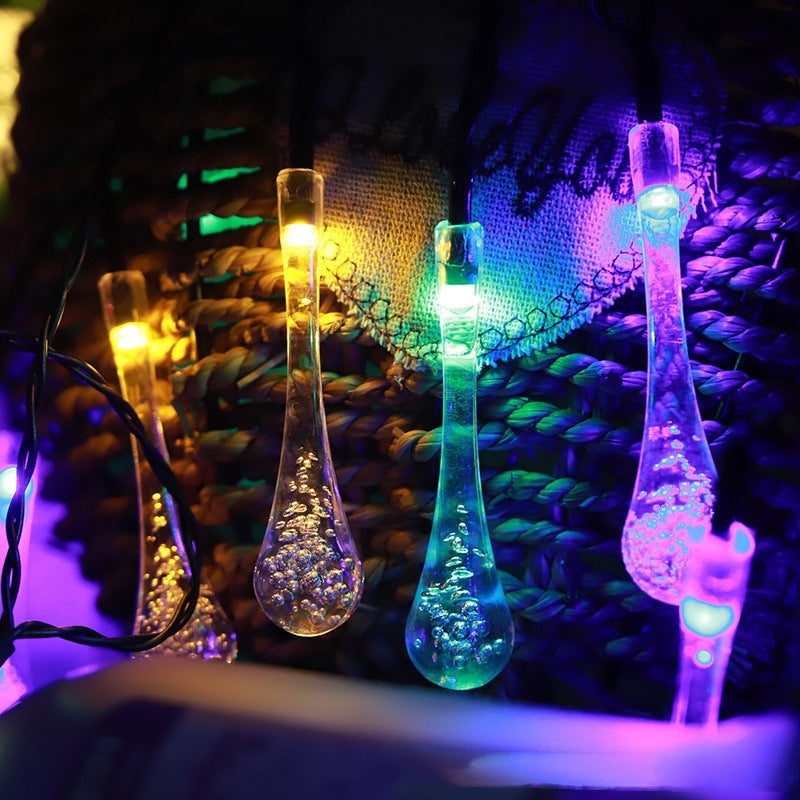 Bubble Raindrop Solar Battery Box String Lights