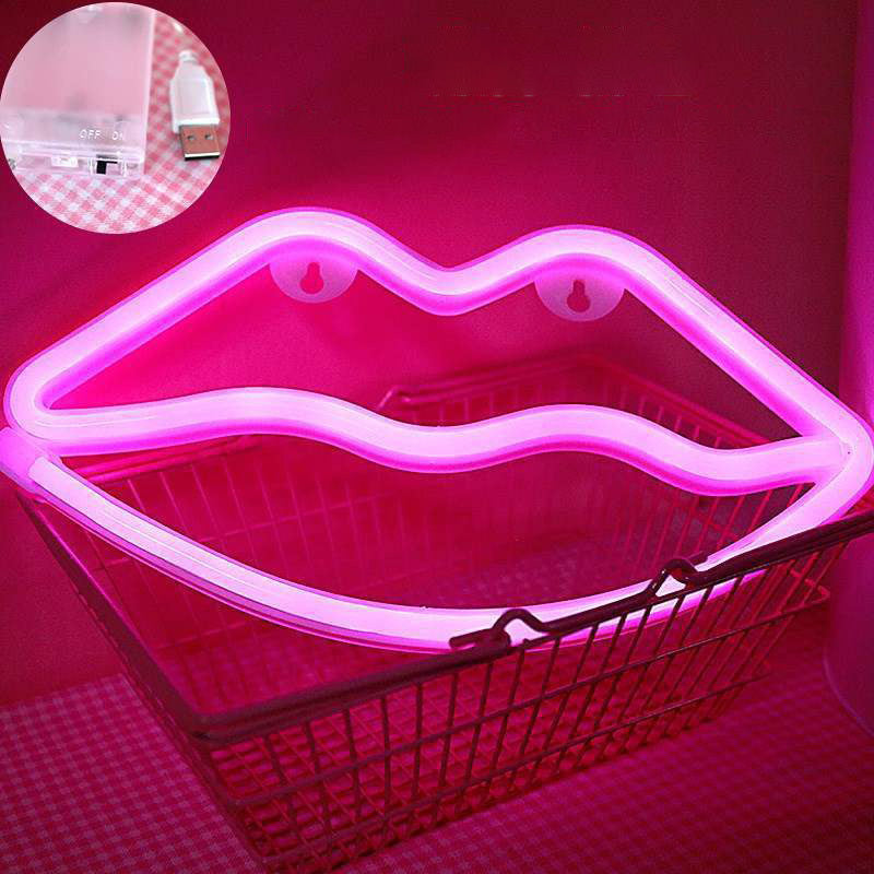 Neon Light Lantern Network Red Girl Heart Room Bedroom