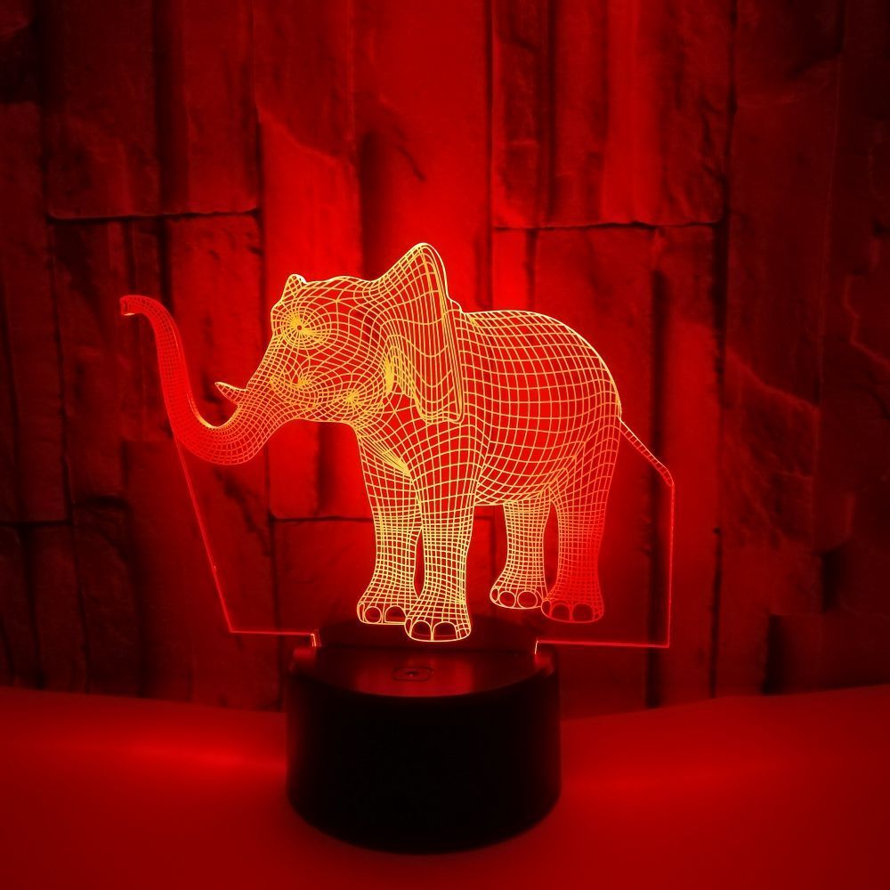 Novelty Lighting Elephant Shape 3D7 Color Changing Touch