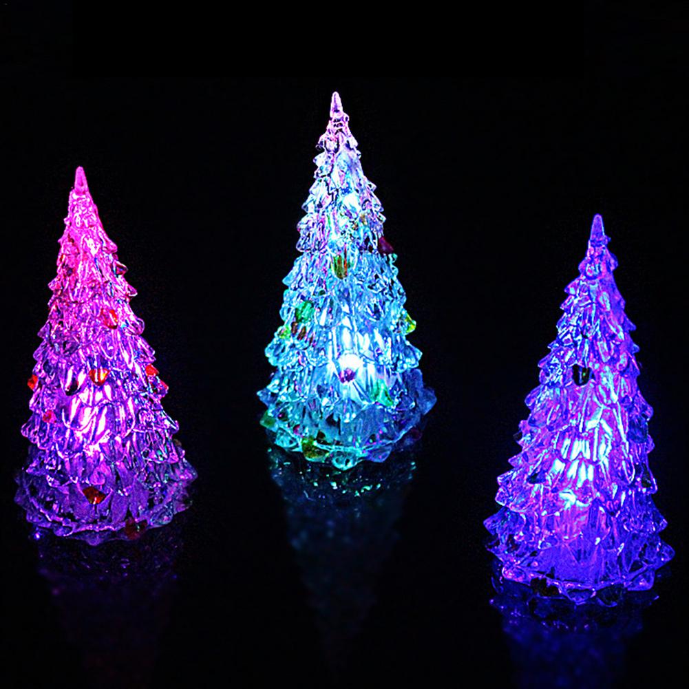 Acrylic Christmas Tree LED Colorful Crystal Night Light