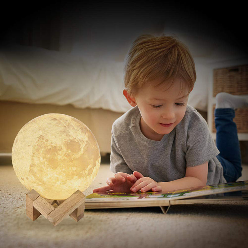 LED Night Lights Moon Lamp 3D Print Moonlight Timeable Dimmable Light