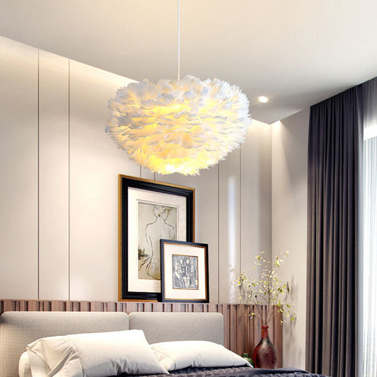 Feather Warm And Romantic Bedside Chandelier