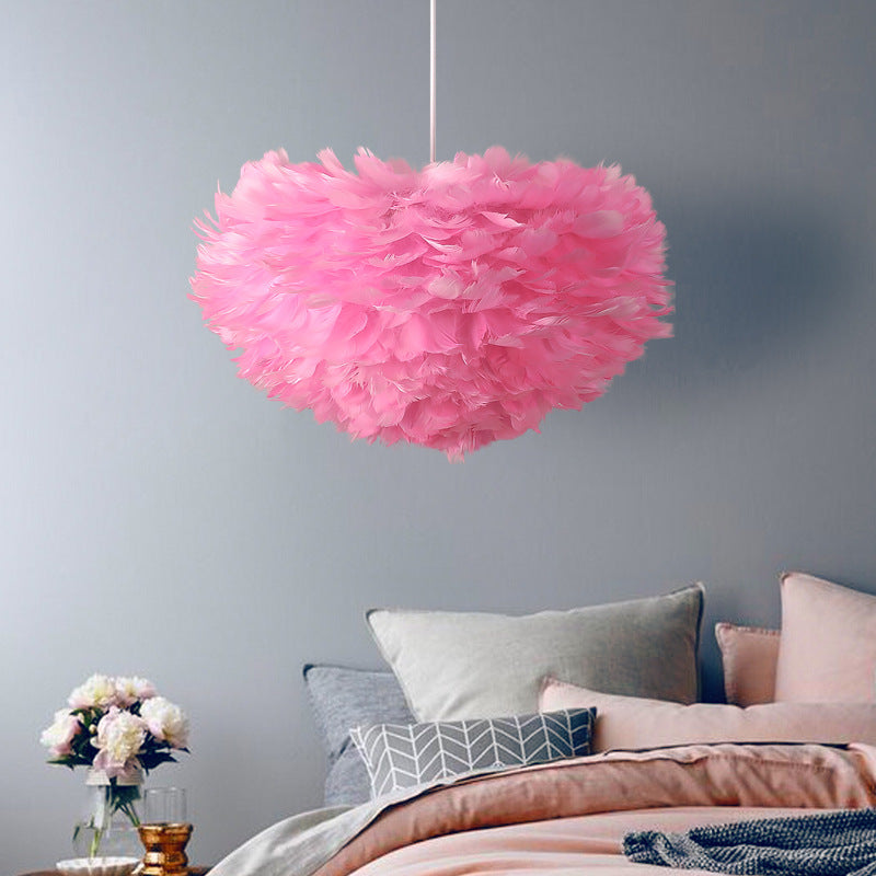 Feather Warm And Romantic Bedside Chandelier