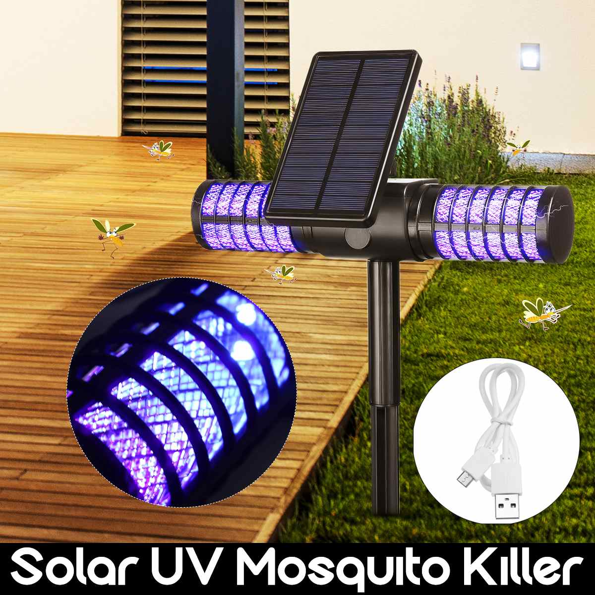 Outdoor garden mosquito killer lamp UV LED lamp IP65 waterproof insect r