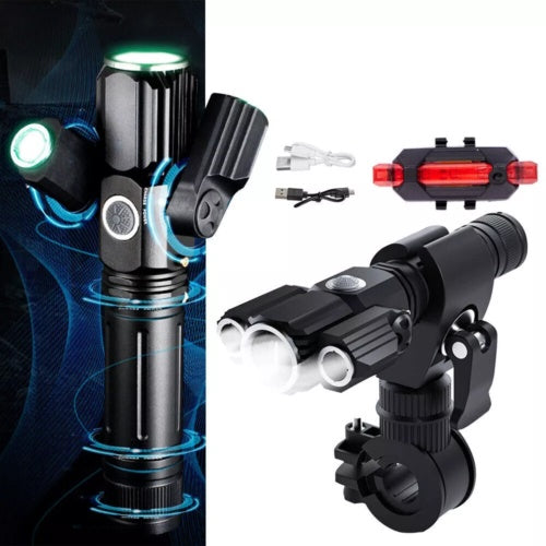 LED Rechargeable Bike Lights Bicycle Torch Front & Rear Lamp