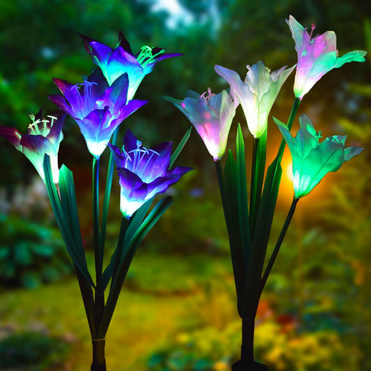 Outdoor Solar Garden Light Waterproof 7 LED Colorful Color Lawn Light