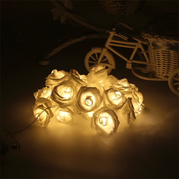 Battery Powered 1M 2M 5M 10M LED Rose Flower String Lights