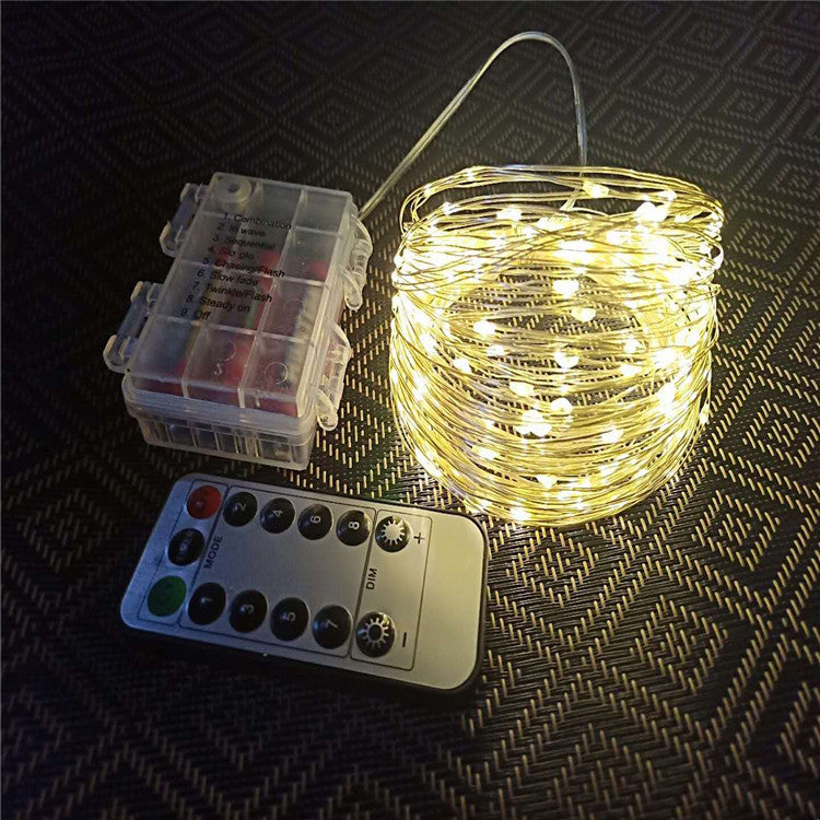 100 200led solar copper wire string light