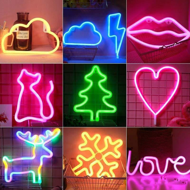 Neon Light Lantern Network Red Girl Heart Room Bedroom