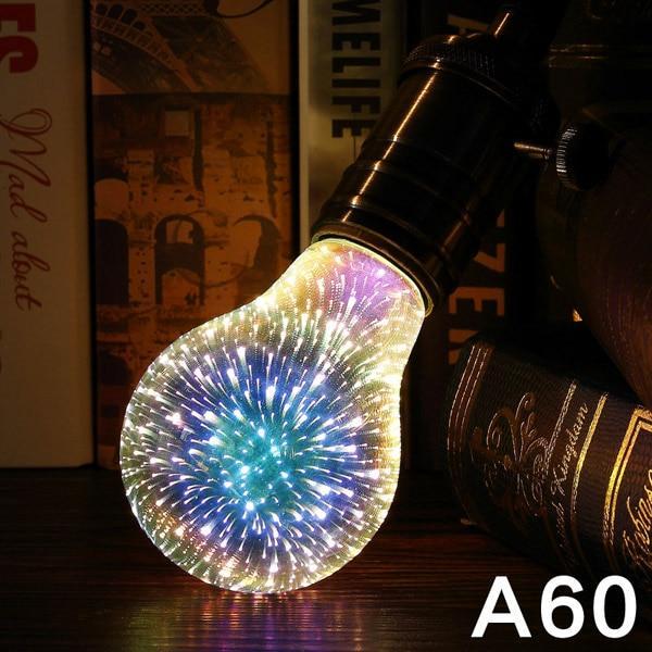 LED Light Bulb 3D Decoration Bulb Firework Bottle Heart