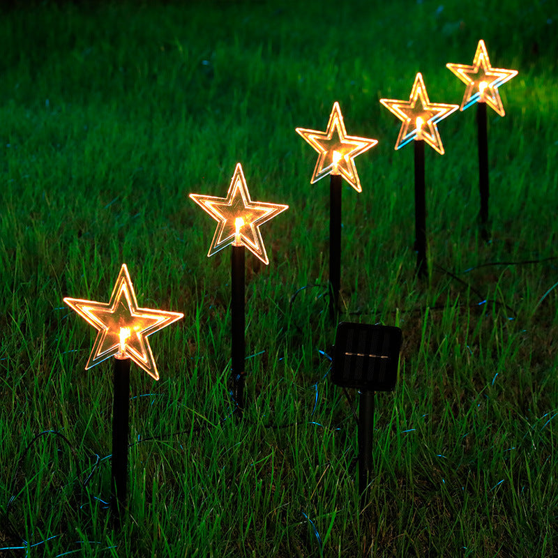 Solar Light Star Snowflake Christmas Tree Garden Light