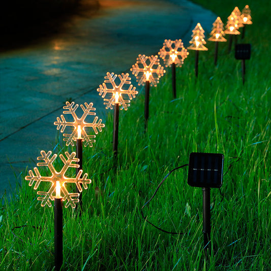 Solar Light Star Snowflake Christmas Tree Garden Light