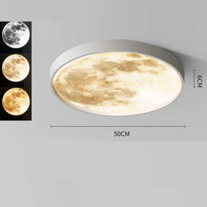 Creative Three-color Light-changing Lunar Ceiling Lamp