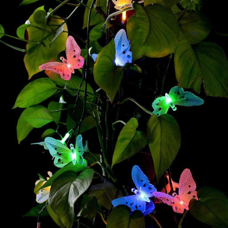 LED Solar String Lights Optical Fiber Butterfly Solar LED Spot Light