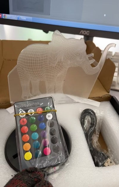 New elephant 3D light Colorful touch 3D LED visual light