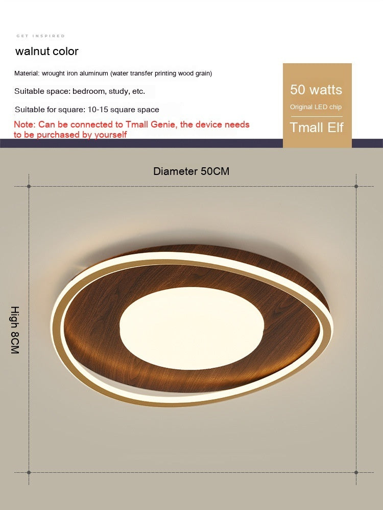 Log Bedroom Ceiling Lamp Modern Minimalist